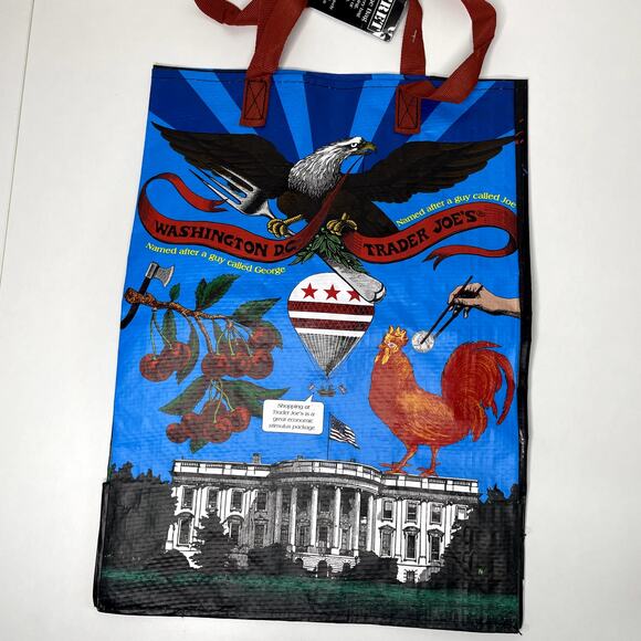 Lot 5x Trader Joe’s Washington DC Tote Bag Eco Reusable Shopper USA White House - Picture 3 of 8
